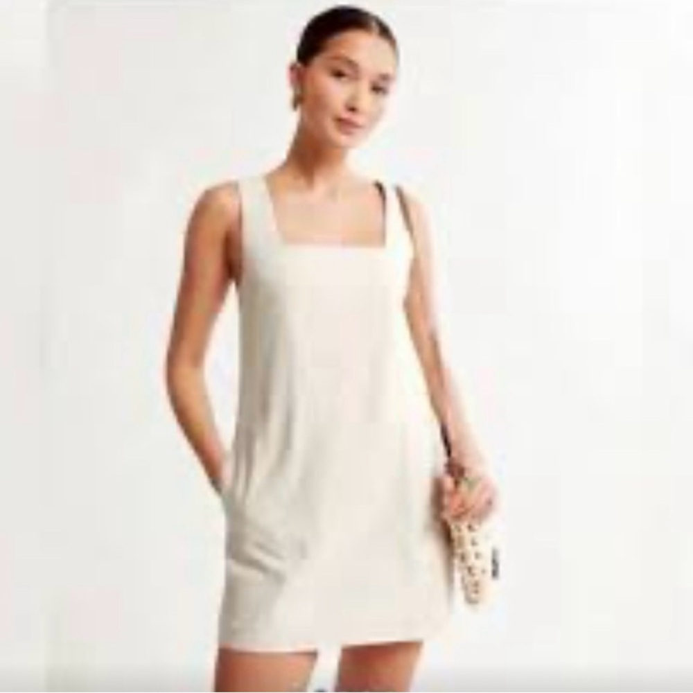 Abercrombie & Fitch Cream Linen Mini Dress